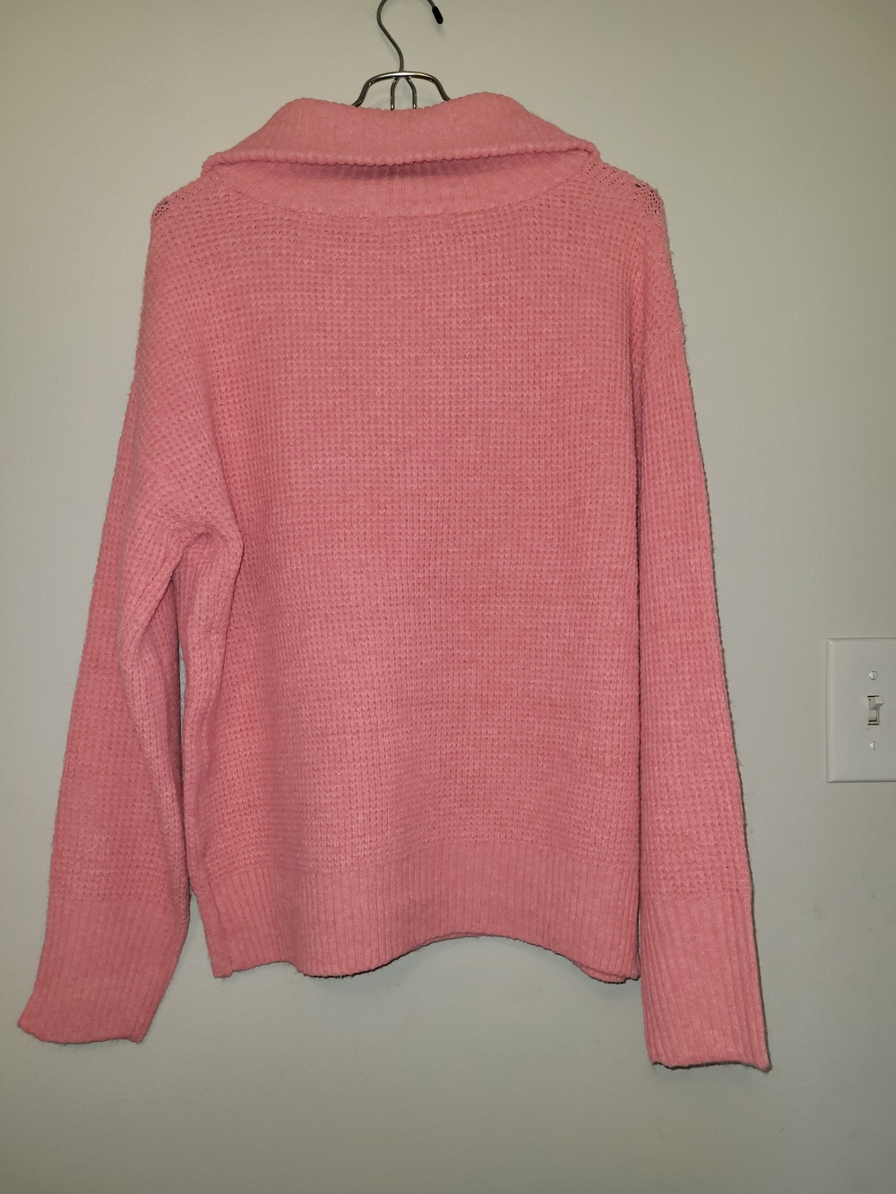 Zenana Outfitters Pink Half-Zip Waffle Knit Sweater - Picture 4 of 4
